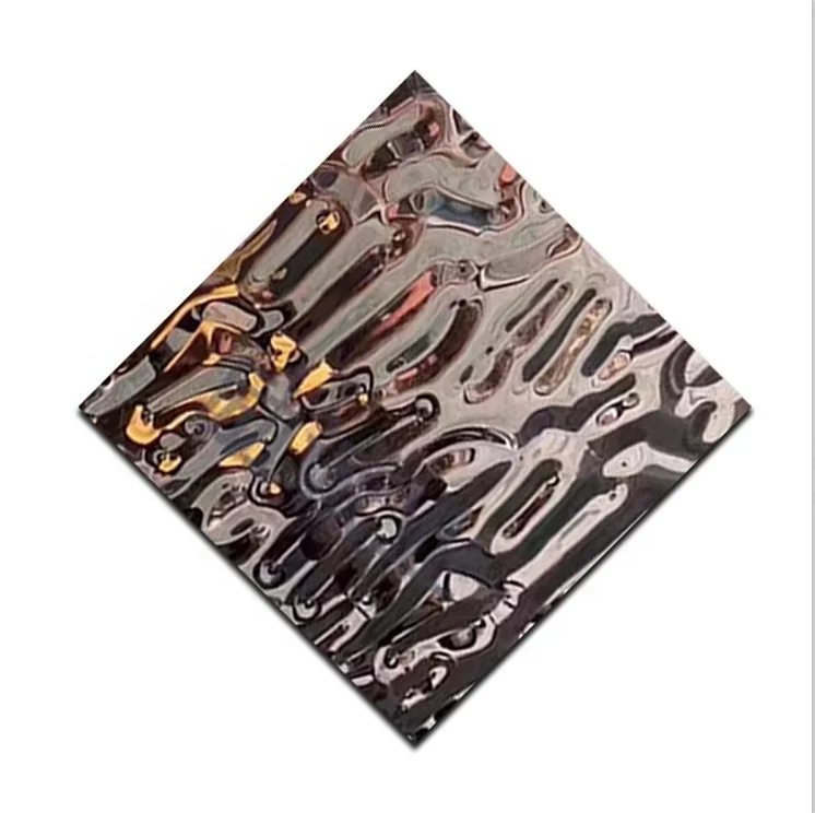 Dimple Stamped metal 201 Rippled Water Wave Bright Finish Corrugated  sheet 304 Stainless Steel decoration Sheet