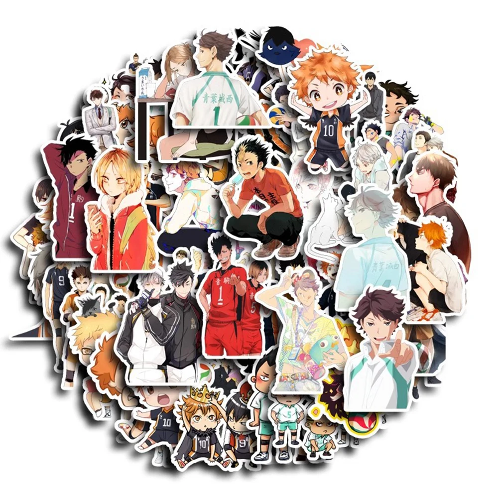 10/30/50/104pcs Volleyball Anime Haikyuu!! Stickers Cute Hinata Shoyo Cartoon Decals Phone Skateboard Suitcase Graffiti Sticker