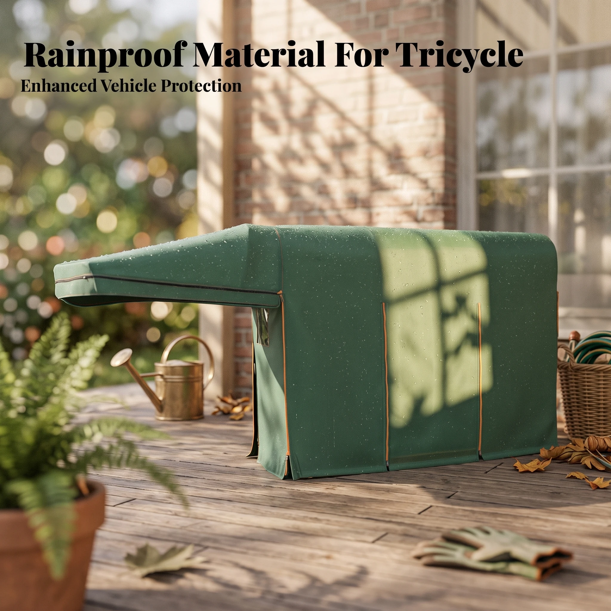 Single Piece 3 Wheel Tricycle Cover Green Canopy Cloth Electric Tricycle Canopy Tarp Roof Section