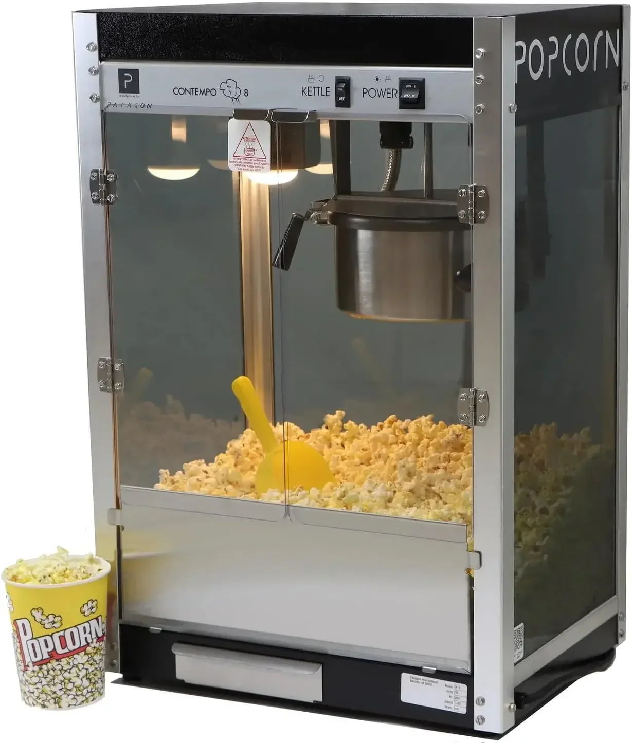 Machine à pop-corn professionnelle Contempo Pop, 8 onces, concession automatisée, qualité commerciale, haut rendement, ReLaura ing