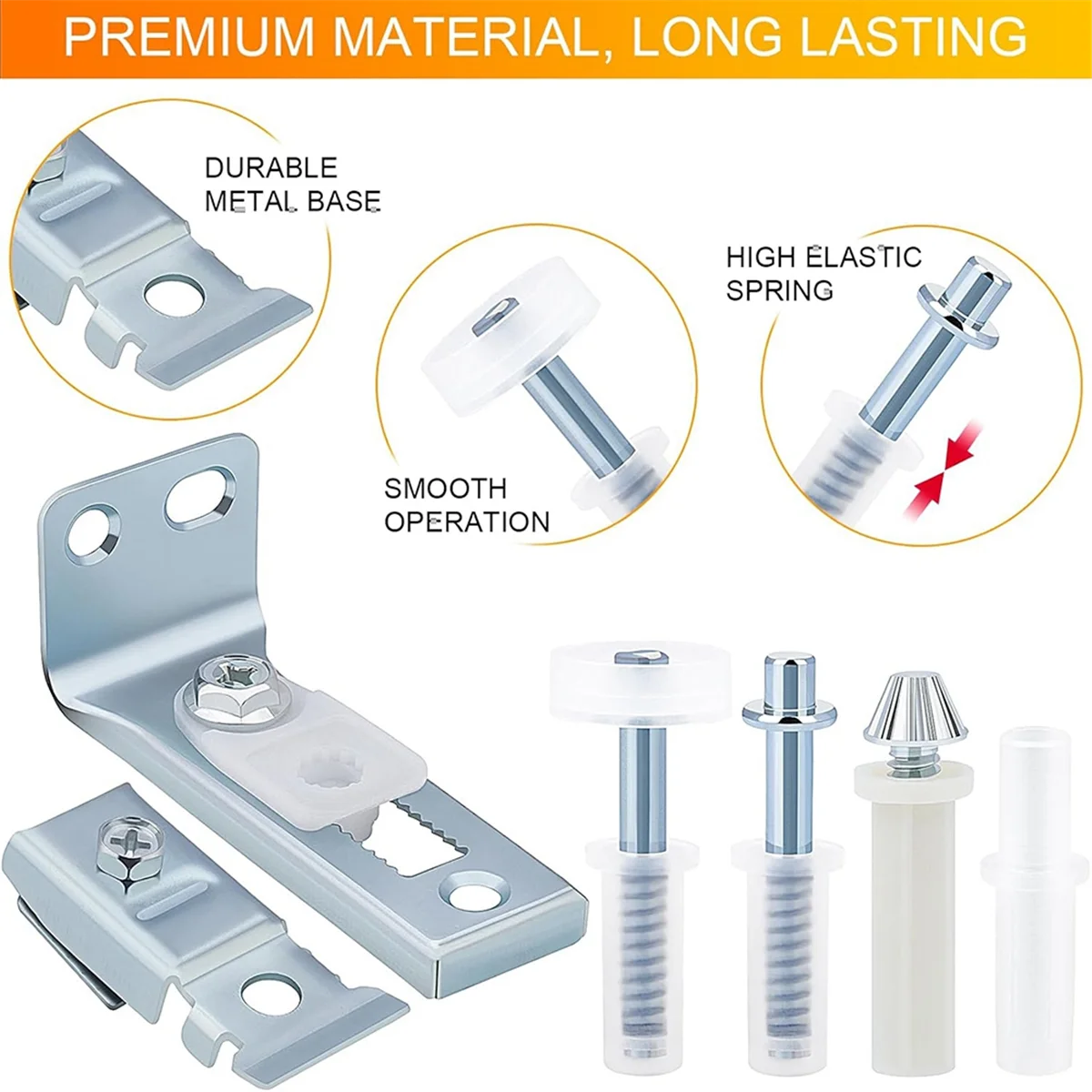 ABNJ 1 Set Bifold Door Hardware Repair Kit - Includes Top and Bottom Brackets, Pivots, and Guide Wheel for Sliding Closet
