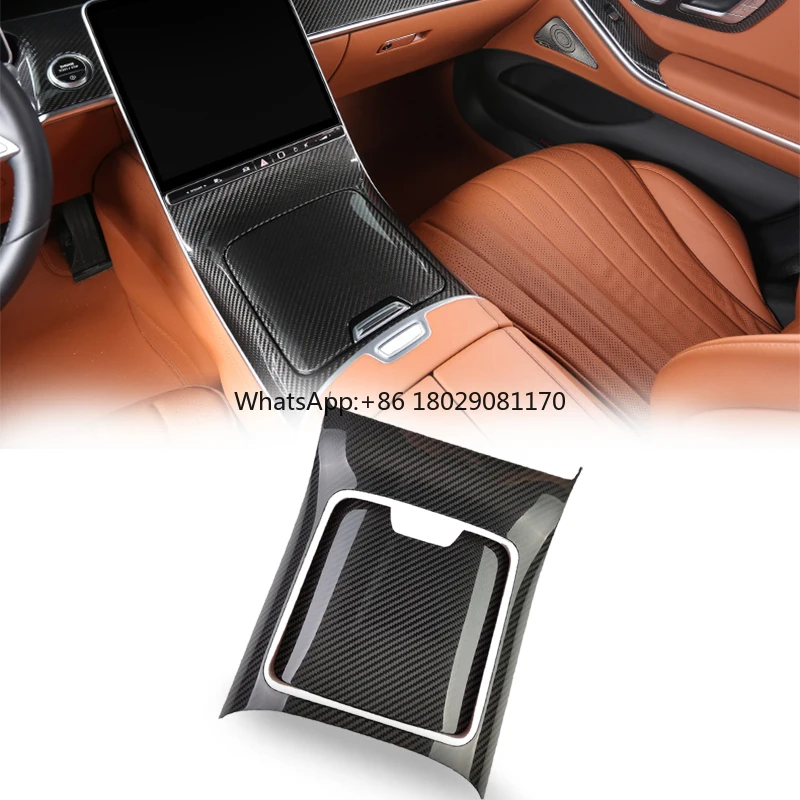 

W223 Carbon Fiber Interior Center Screen Middle Gear Shift Panel For Maybach S480 Mercedes S Class 2021 AMG S400L AMG S450L