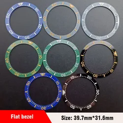 Flat Ceramic Bezel Insert 39.7mm*31.6mm Watch Replacement Watch Parts Watch Cases Replace Accessory Diving Bezel Ring