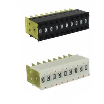 Bej siyah 22mm x 8mm 0-9 basamaklı BCD veya Decimal kodu Pushwheel Thumbwheel anahtarları KM1 veya uç plakaları boş paspayı