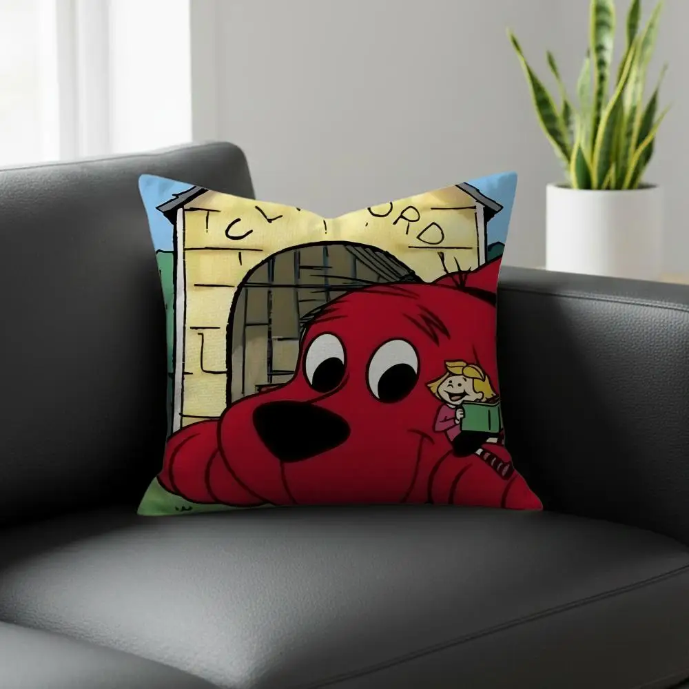 Cartoon Clifford the Big Red Dog Cushion Cover Natural Linen Pillowcase Set, All-in-One Decor for Sofa, Bedroom & Chair - view 6