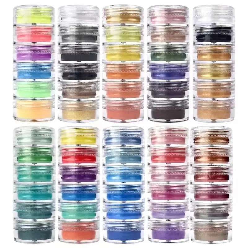 

6 Colors/Set Pearlescent Powder Resin Pigment Natural Mica Mineral Colorant DIY Epoxy Resin Dye Jewelry Making Make Up Supplies