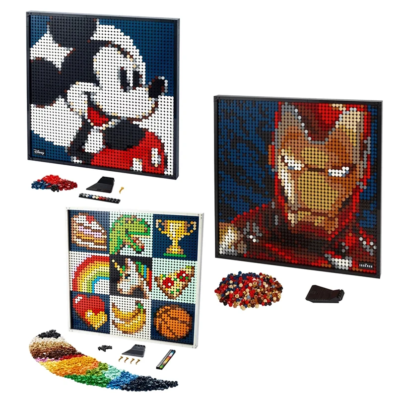 

Disney Wall Decor Portraits Marvel Iron Man And Mickey 31199 31198 31200 31202 Building Blocks Bricks Puzzle Toy Gifts For Child