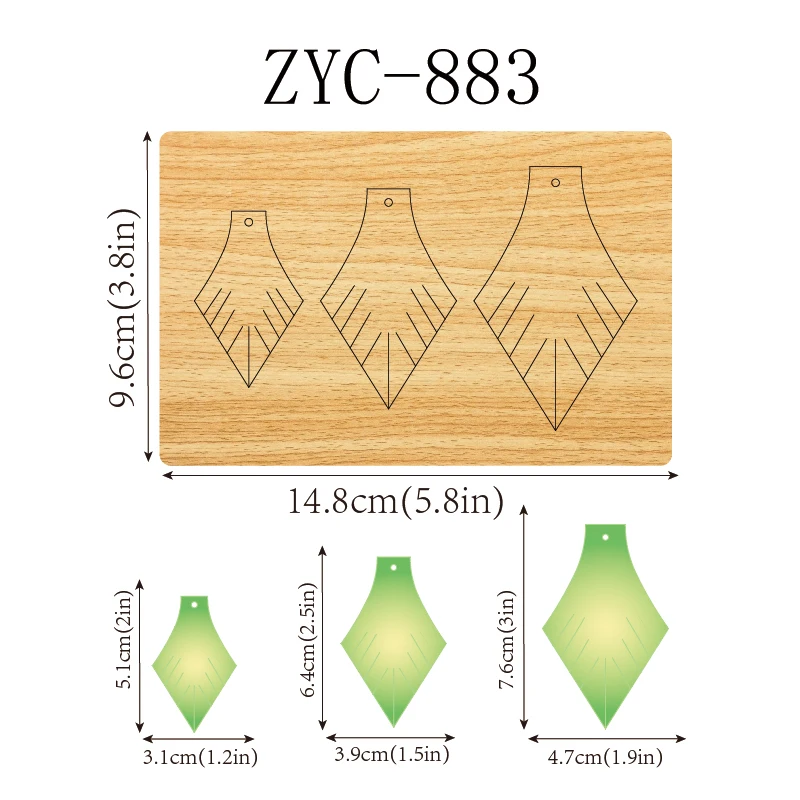 

Деревянная форма для резки ZYC-883 с ушками, подходящая для высекальных машин