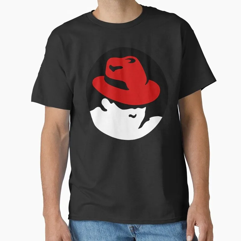 linux redhat sticker Linux Operating System Graphic T‑Shirt Short Sleeve Tees Geek IT Developer Fan Gift Streetwear S-6XL