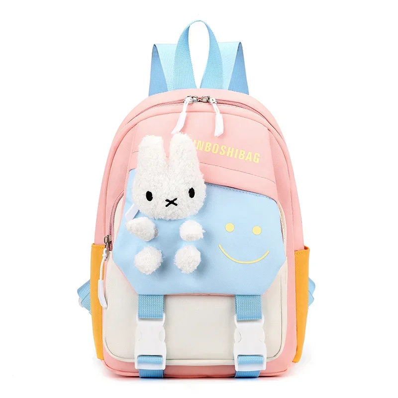 Cute cartoon rabbit doll schoolbag simple contrasting color fresh large capacity backpack