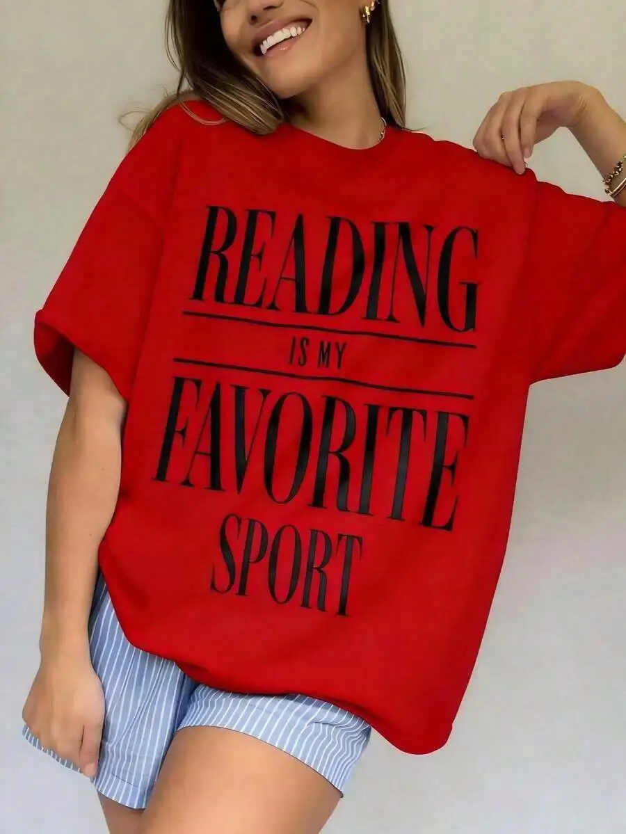 Tops Women SummerVintage Reading Is My Favorite Sport Shirt, Bookish Tee, Book Reader Gift, English Teacher Gift, Bookworm Tshir
