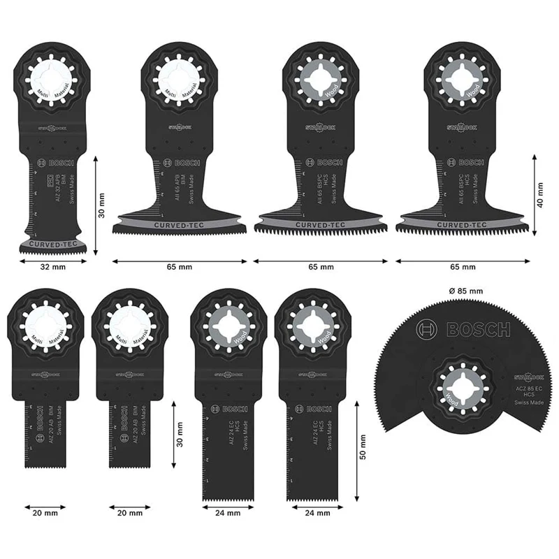 BOSCH 2608669335 Starlock Set Multi-Tool Blade For Wood Metal Professional Accessory Multitool 9-Piece