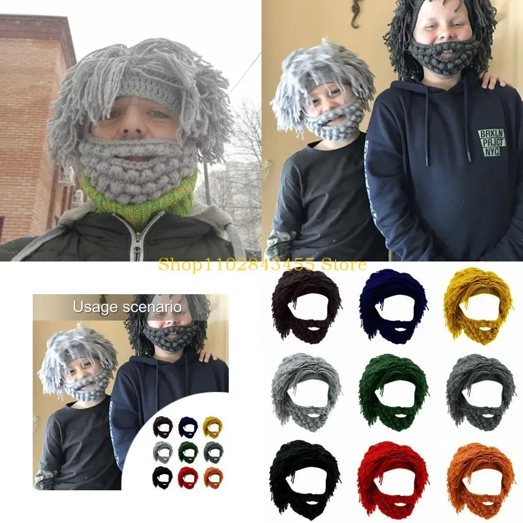 Estilo cavernícola aislado del sombrero peluca barba 49MC para las fiestas esquí y uso diario