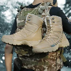 

Winter Boot Men Outdoor Hiking Boots Suede High Top Trekking Men Shoes Rainproof Tactical Combat Military Boots