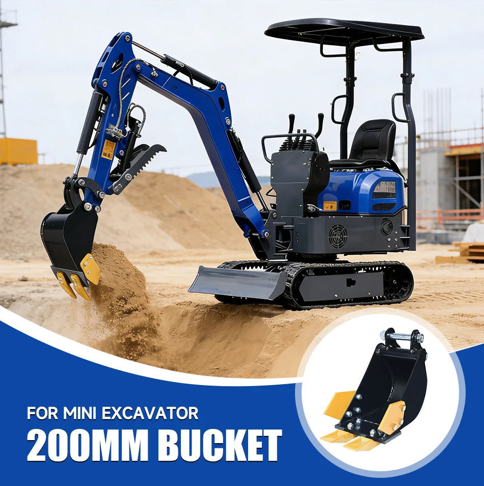 Excavator Accessories, Mini Excavator Attachment 200mm Bucket Small Excavator Attachment 200mm Bucket