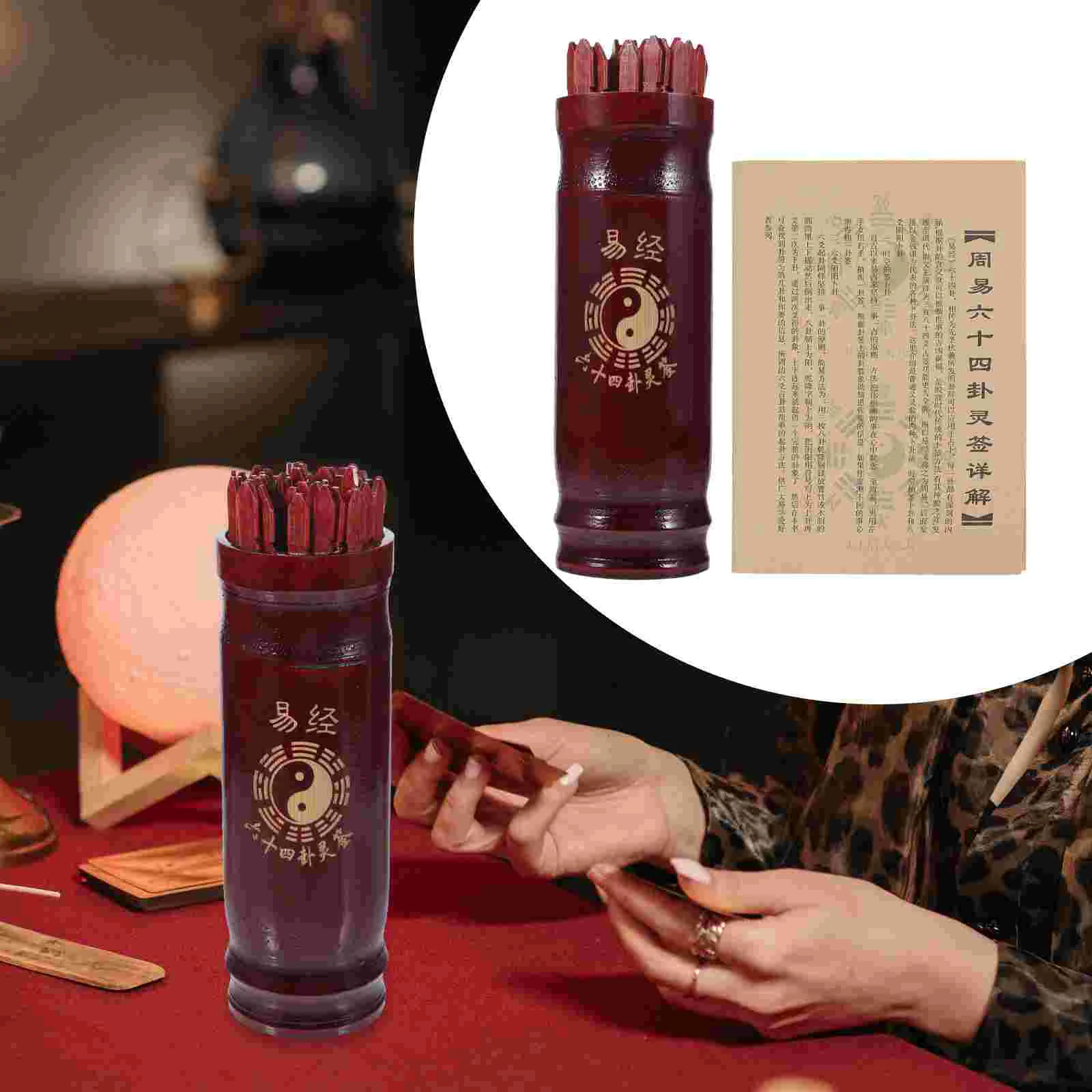 Begging Lottery Traditional Divination Prop Chopsticks Telling Kit Chinese Religious Wooden Fortune Game Teller Home Deck