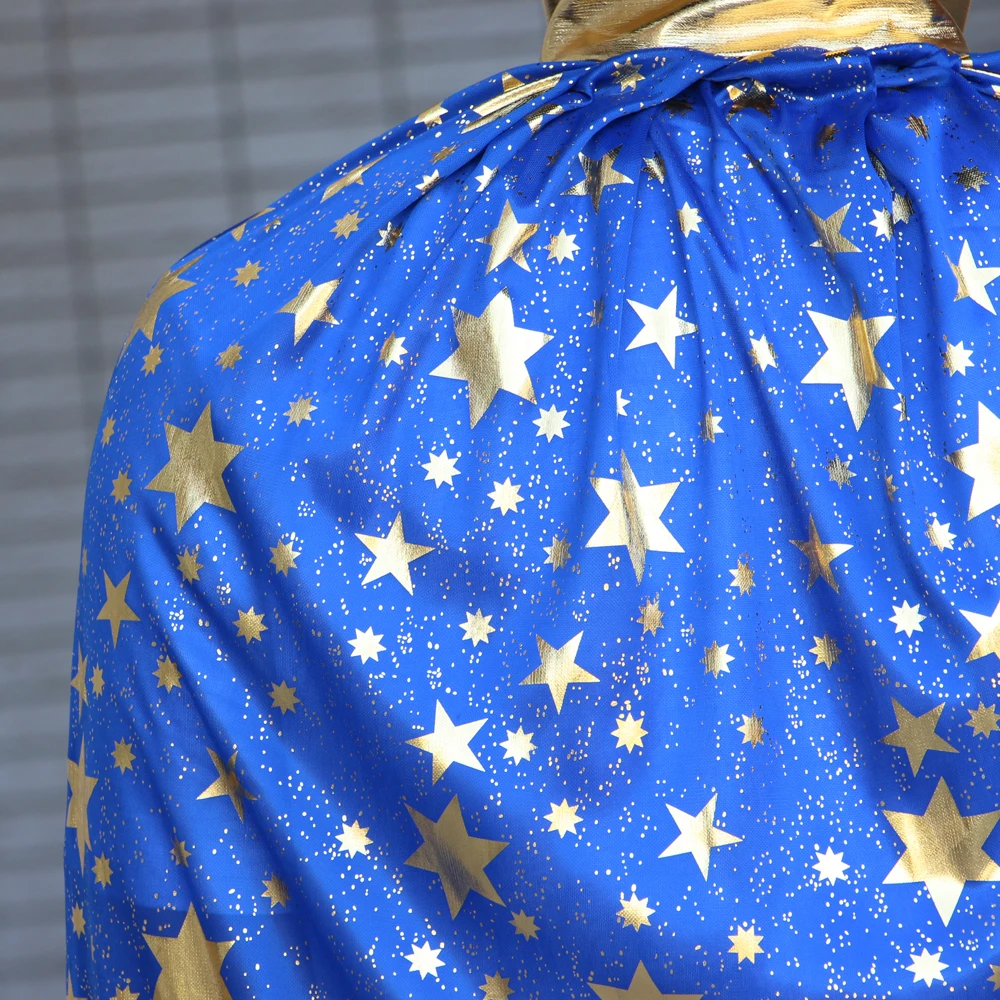 Halloween Cloak Cape with Pointy Hat Glittering Stars 6 Colours Halloween Event Dress Up Trick or treating Cosplay Clothes