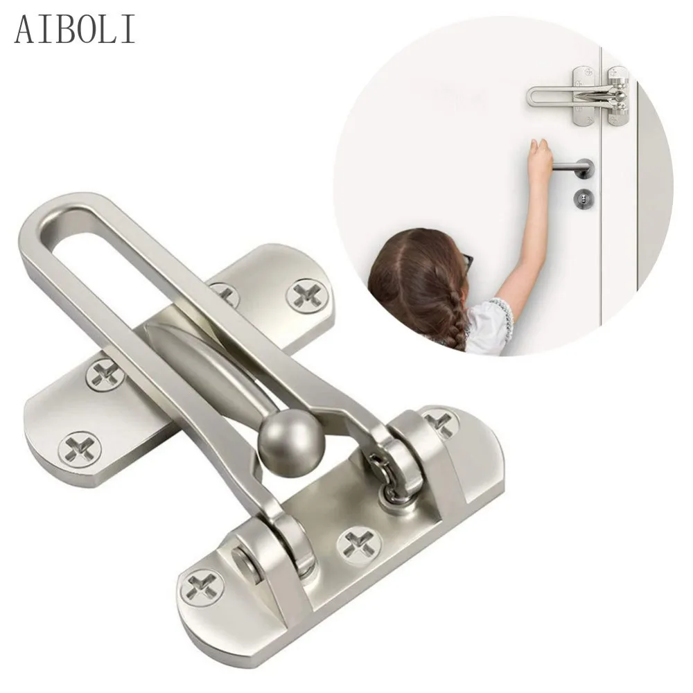 Home Anti-theft Door Buckle Bedroom Kids Room Door Bar Lock Stainless Safety Chain Hotel Anti-lock Buckle Insurance Door Bolt