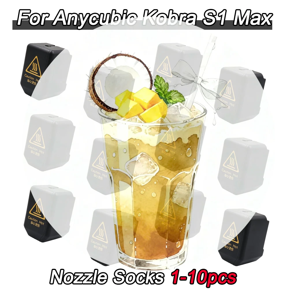 

For ANYcubic KOBRA S1 Max Nozzle Cover Extruder Protective Sock Hot End Silicone Sleeve Kobra S1 Max Combo 3d Printer Accesories