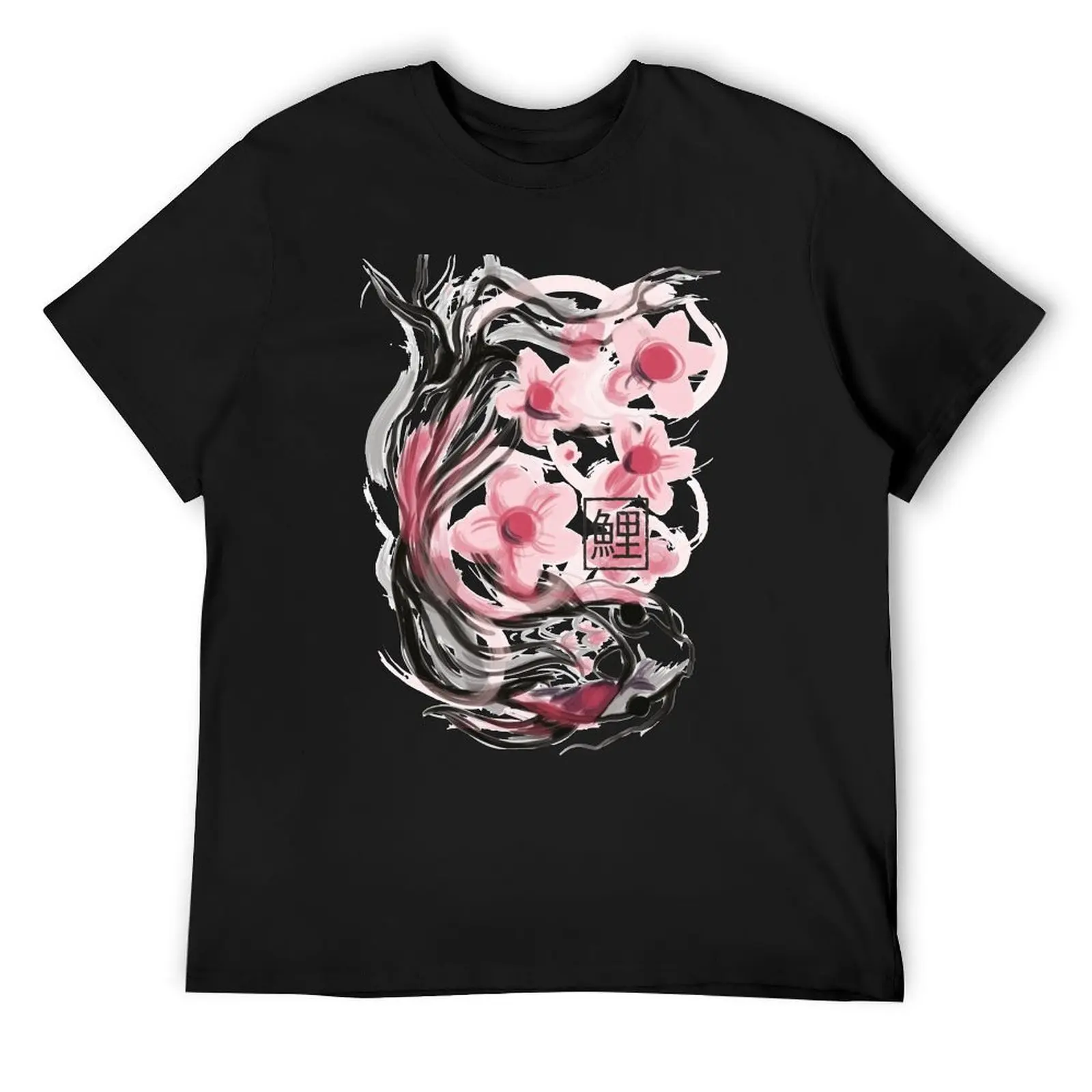 

Koi fish animal sakura flowers T-Shirt hippie clothes anime Aesthetic clothing men tshirt