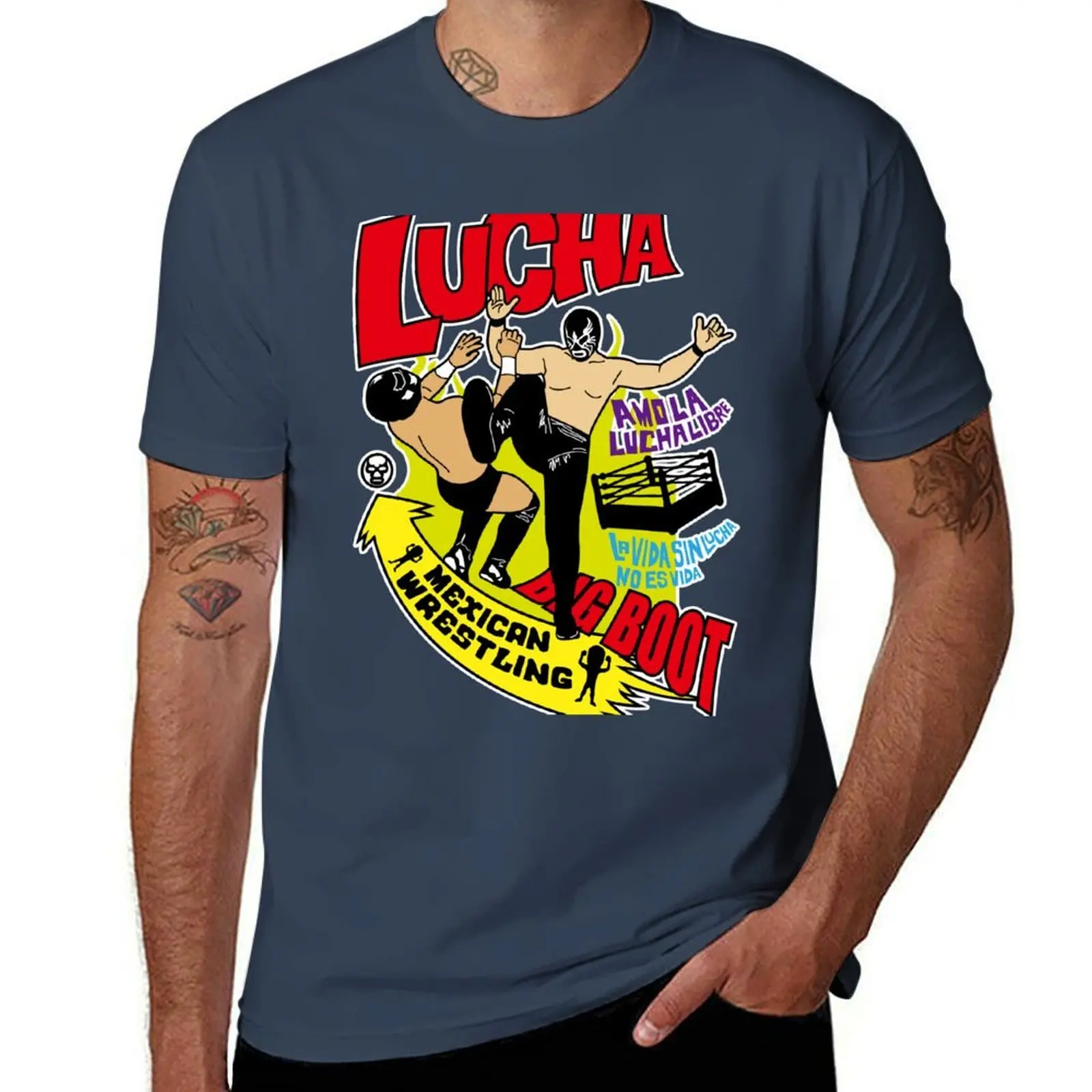 

libre15 lucha wrestling mexican T-Shirt Daily Casual Short Sleeve Tee Shirt