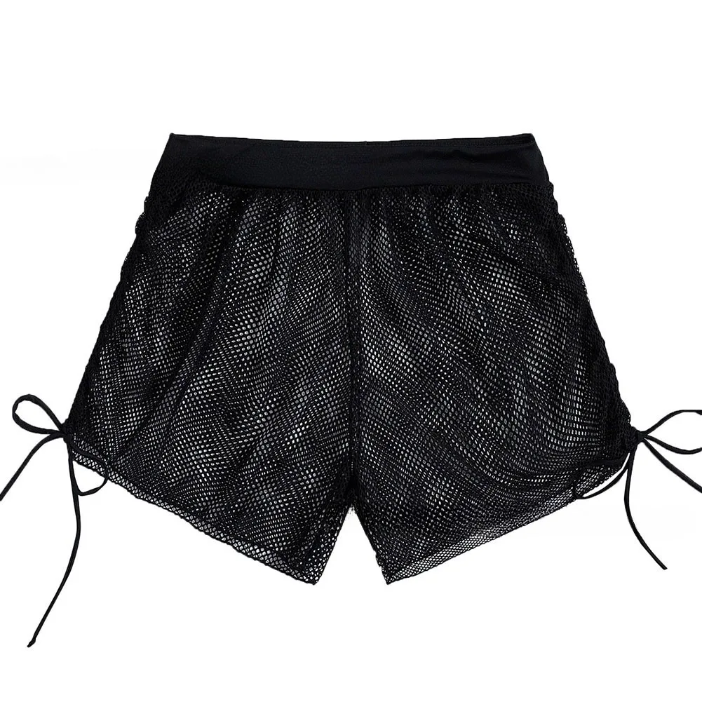 Blusa de Praia Mesh Shorts, Cintura Alta, Cintura Alta, Poliéster Stretch Médio, Home Hotel Home and Hotel, Todas as estações do ano