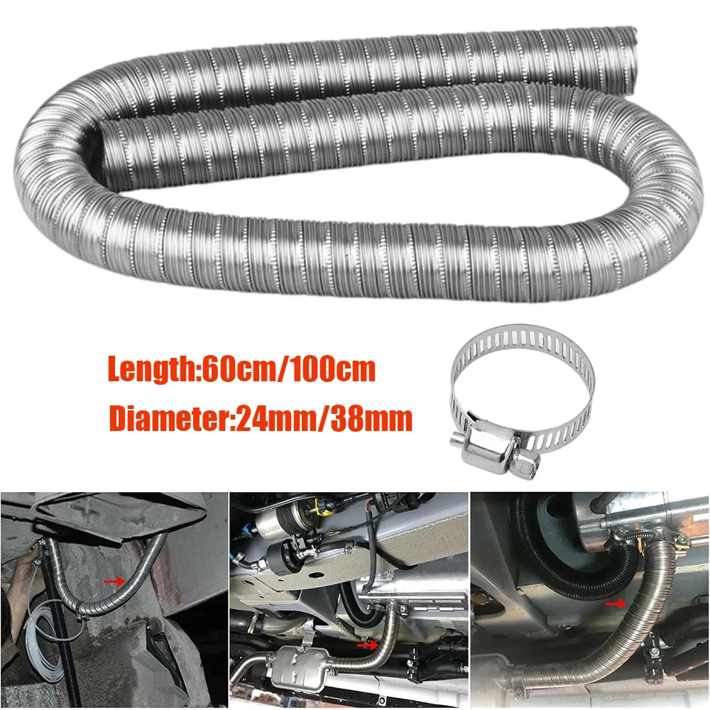 Für Webasto Eberspacher Heizung 24mm/38mm Durchmesser 3-Schicht Luft-Diesel-Heizung Auspuffrohr 60cm/100cm – Detail 1
