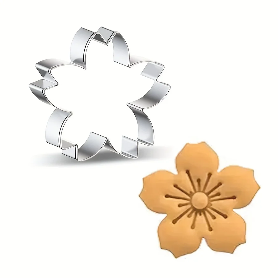 1 piece of stainless steel cherry blossom biscuit mold suitable for making delicious dishes, for use in kitchens and restaurants