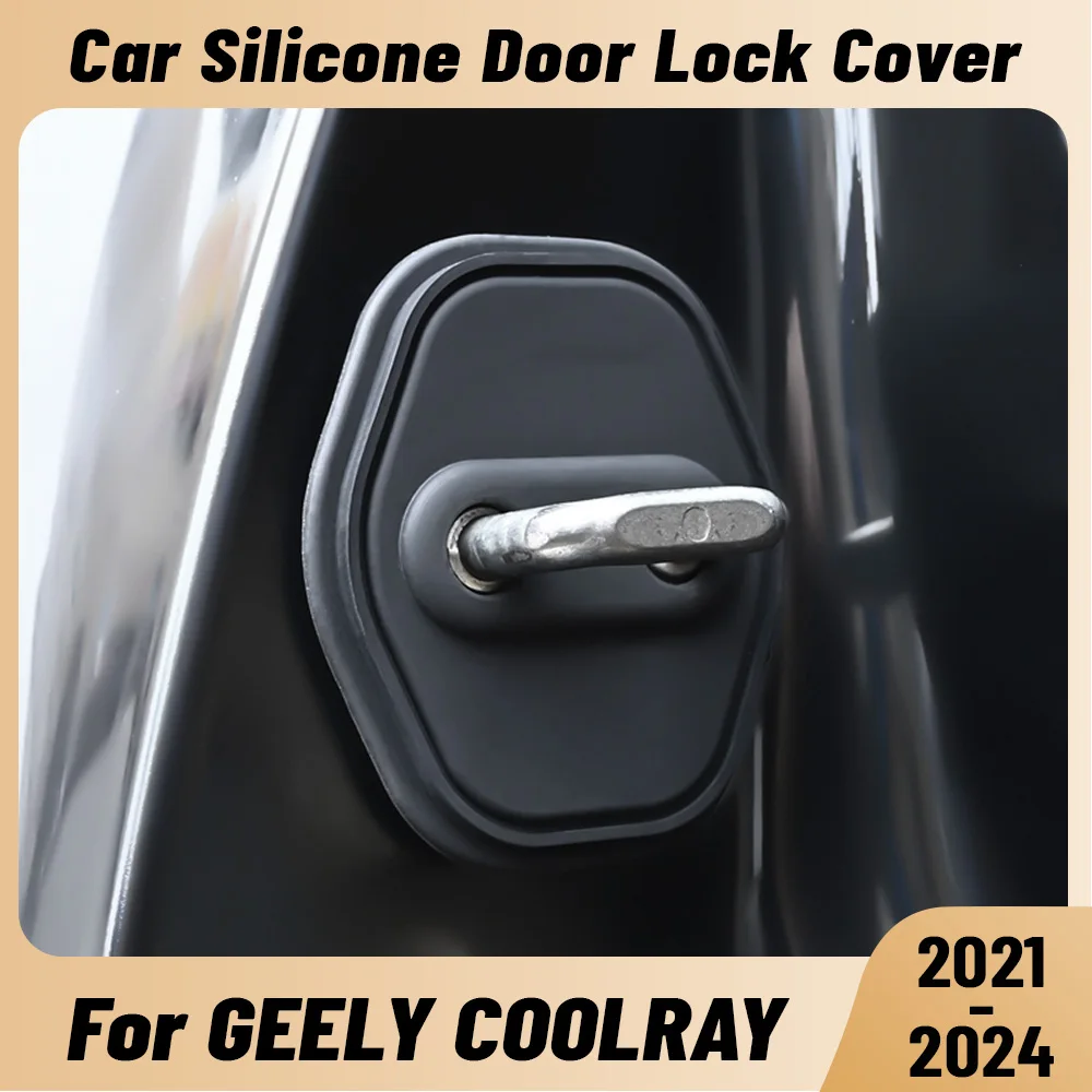 For GEELY COOLRAY 2021-2024 Car Door Shock Absorber Door Lock Protector Silicone Auto Door Lock Latches Cover Accessories