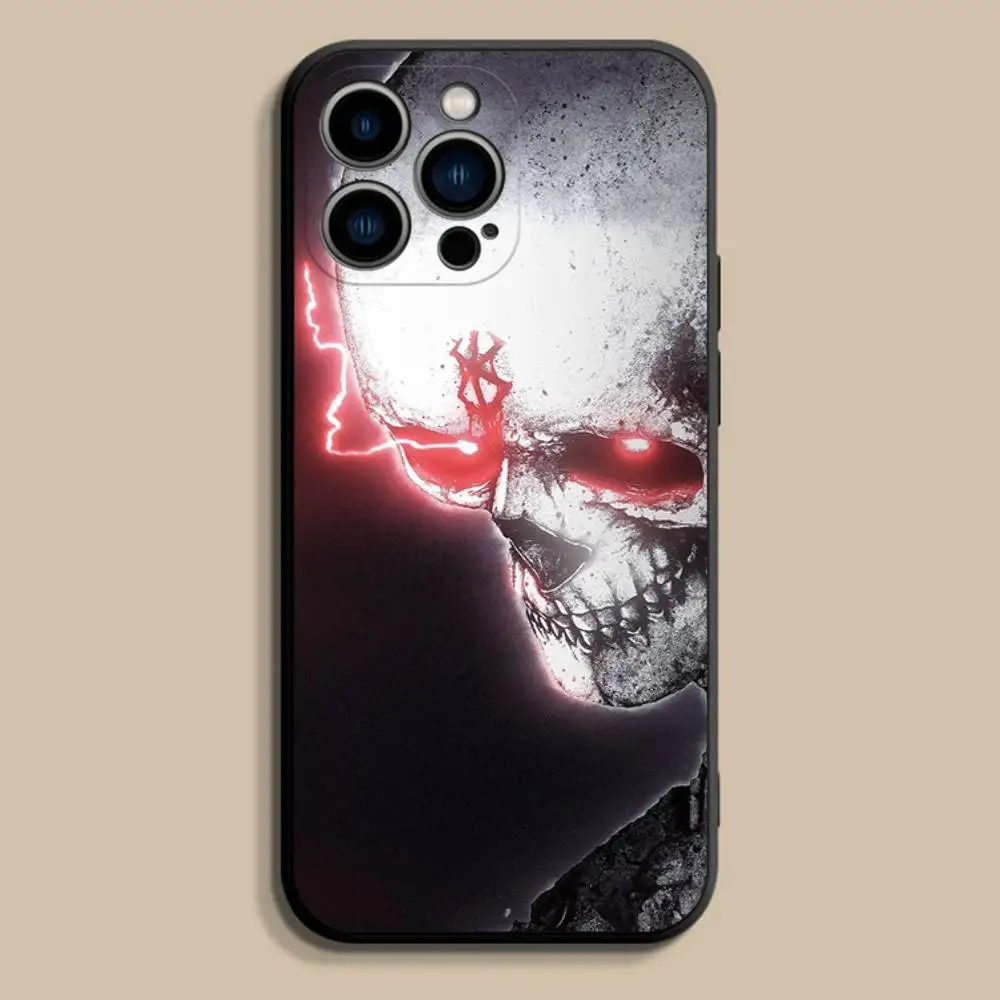 Anime B-Berserk GutS Phone Case For iPhone 17,16,15,14,13,12,Pro,Max,Plus,E,SE4,Air,Mini Black Soft Cover