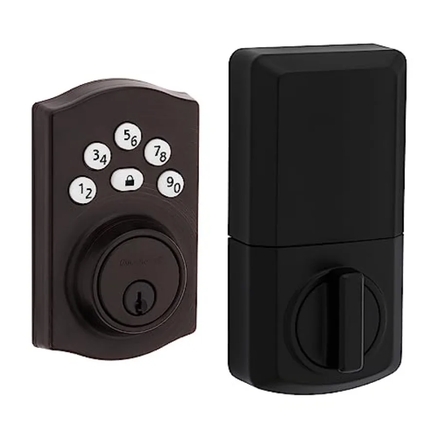 

Powerbolt 240 5-Button Keypad Traditional Electronic Deadbolt Door Lock, Featuring Convenient Keyless Entry, Customizable User