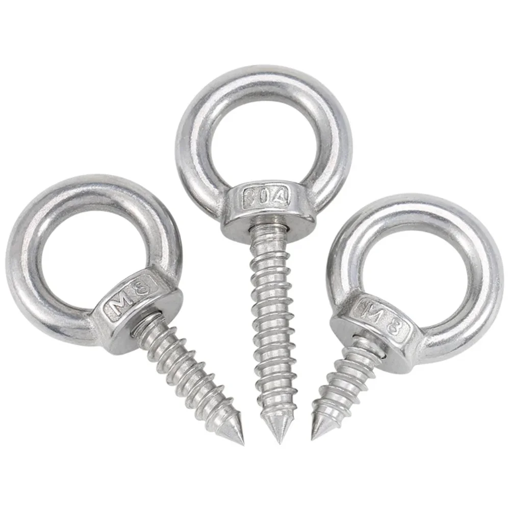 304 Stainless Steel Eye Nut Self Tapping Screw Sheep Eye Round Ring Self Tapping Screw Hook M4 M5 M6 M8 M10 M12