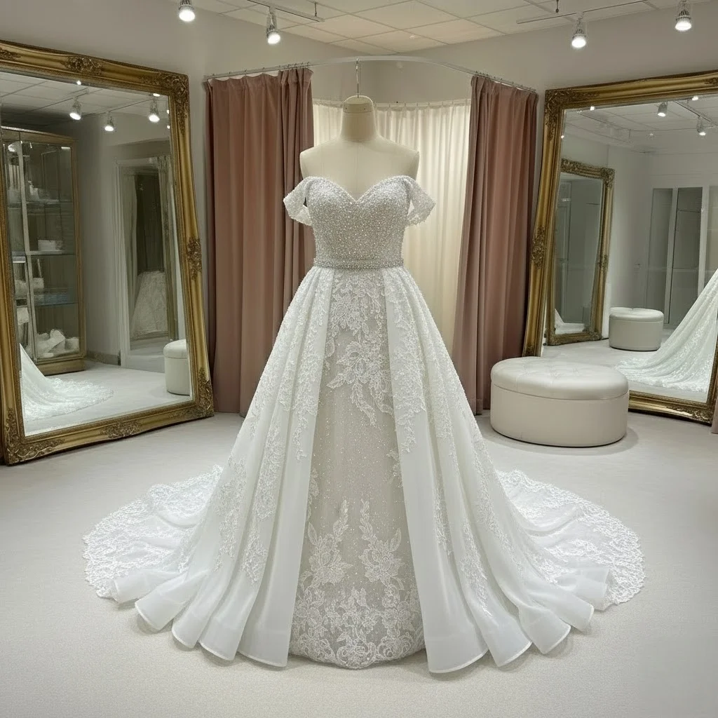 

Блестящее свадебное платье с открытыми плечами, кружевными аппликациями и бисером, бальное платье, свадебные платья, Vestido De Novia, белое свадебное платье