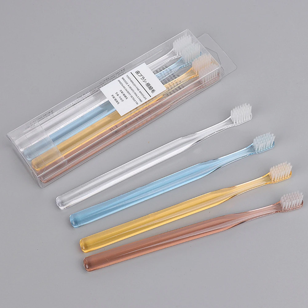 Brosse à dents à poils souples, transparente, format voyage H, ensemble de produits de toilette, soins durables, poignée antidérapante