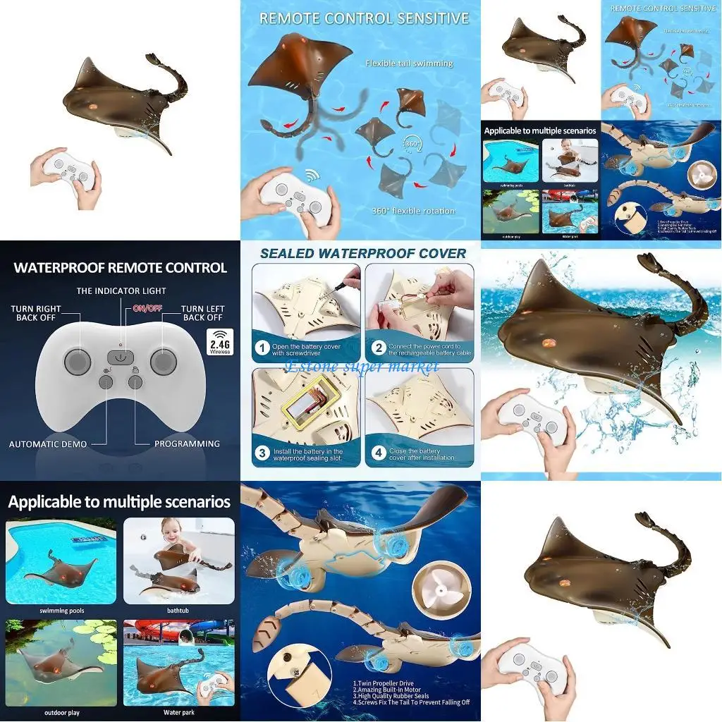 

090B Fish Boat Simulation Mantas Remote Control Fish Toy Teens Animal Toy Party Props