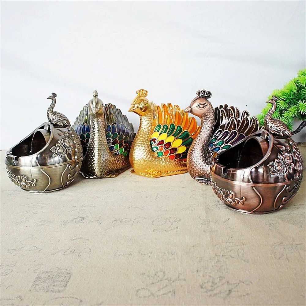 

Peacock Statues For Decoration Colorful Peacock Statue Ashtray Creative Home Decoration Animal Ashtray