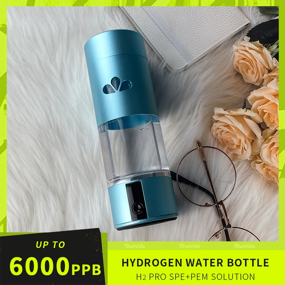 Bluevida H2 Pro nano technology 6000ppb Nanomolecular Hydrogen Water Generator SPE&PEM Dual Chamber Bottle With Inhalation Kit