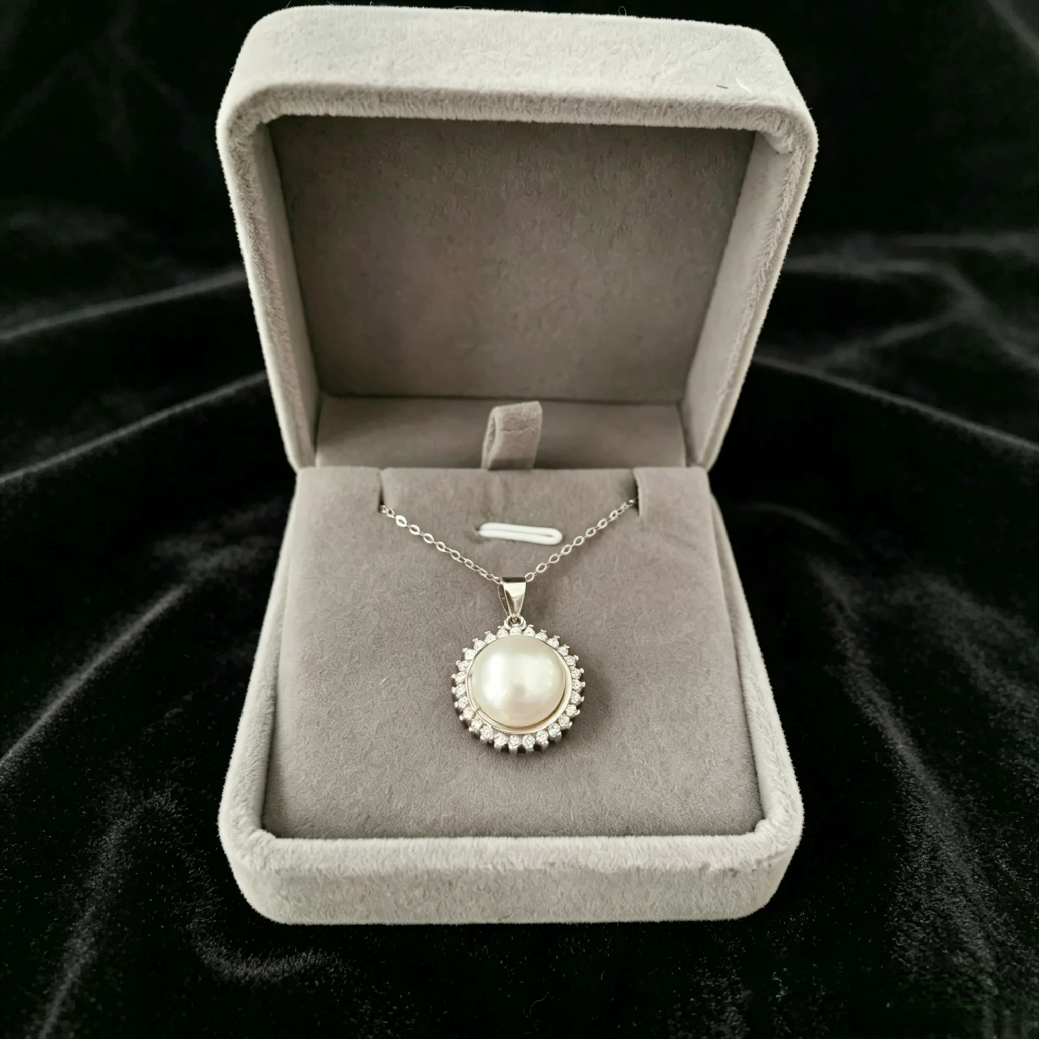 MeiBaPJ 11mm Natural Semiround Pearl Sun Flower 925 Silver Pendant Necklace Holder Fine Wedding Jewelry for Women