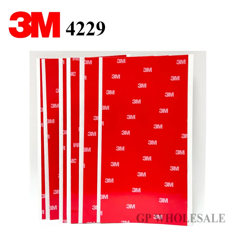 

10 листов, оптовая продажа, 3 м, автомобильная лента 3 м 4229, двухсторонняя клейкая монтажная лента из акриловой пены, серая (200 мм x 100 мм x 0,8 мм)