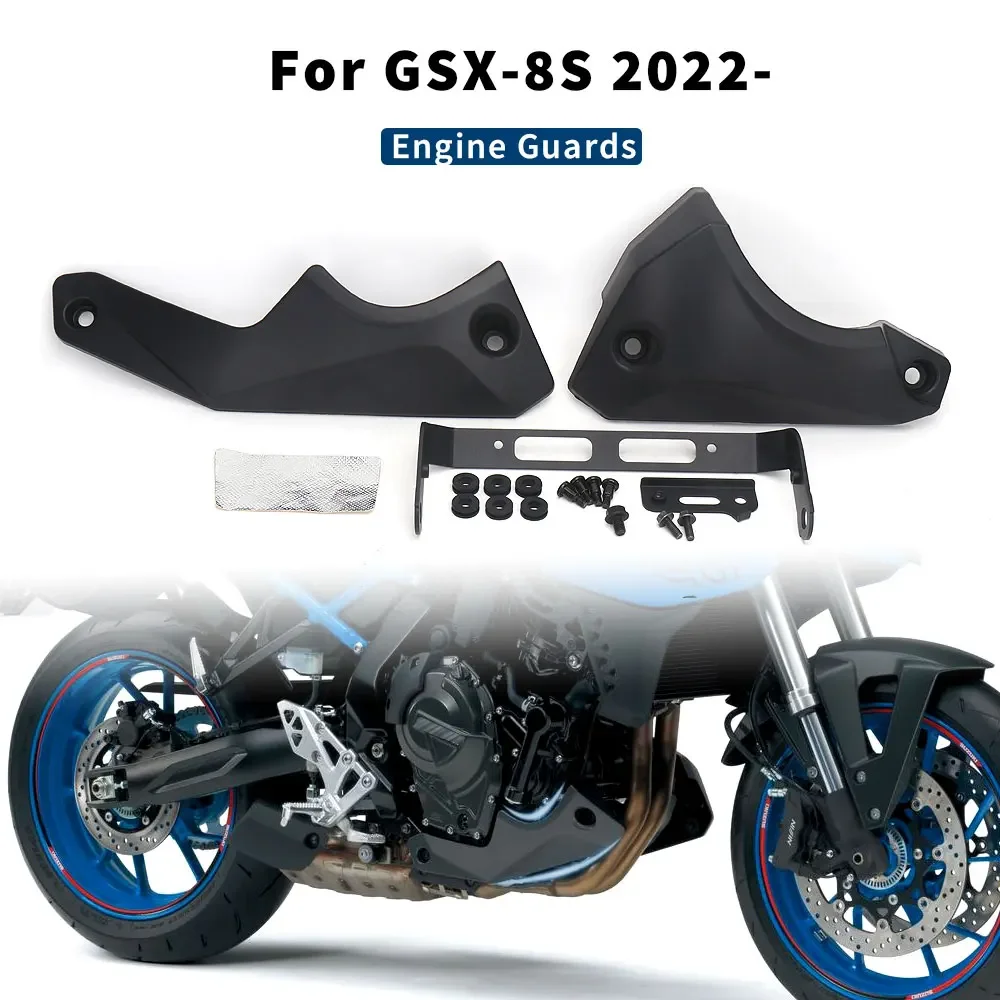 

New For SUZUKI GSX 8S GSX8S GSX-8S 2022 2023 2024 Black Carbon fiber Motorcycle Accessories Engine Guard Protection Kit
