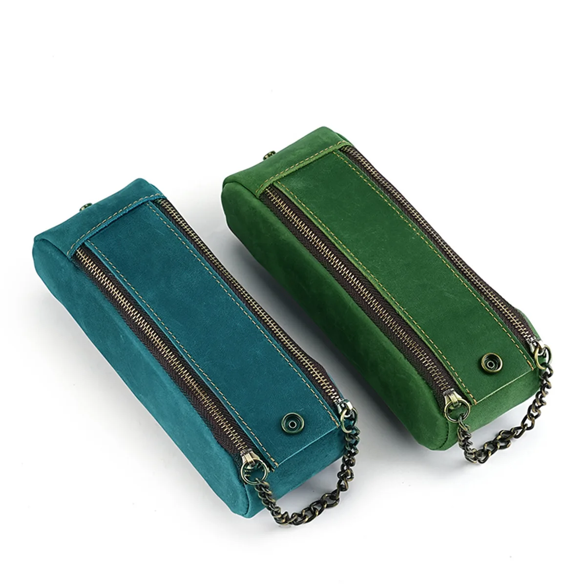 

Кожаные пеналы из натуральной кожи ручной работы, сумки для ручек для студентов, классический пенал из воловьей кожи для школы и офиса