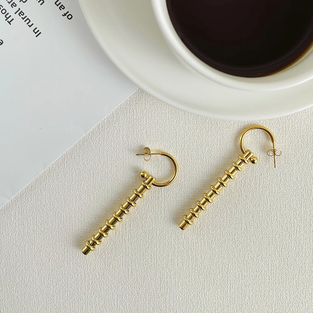 

ENFASHION Goth Accessories Earrings For Women 2021 Gold Color Drop Earring Stainless Steel Fashion Jewelry Pendientes E211309