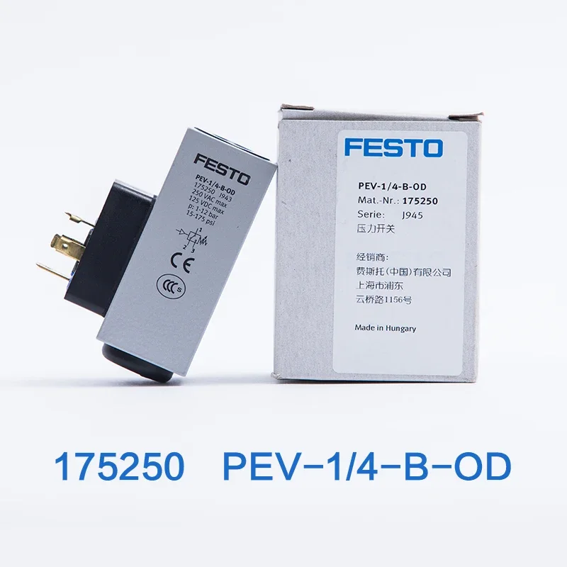 FESTO Pressure switch 175250 PEV-1/4-B-OD 161760 192488 PEV-1/4-B 10773 150261 PEV