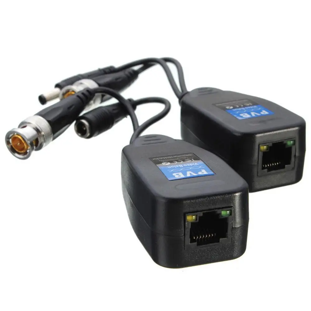CCTV اقناع BNC فيديو السلطة Balun جهاز الإرسال والاستقبال ، CAT5e/6 ، موصل RJ45 ، 10 أزواج