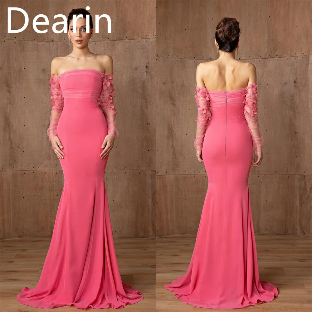 

Customized Prom Dress Formal Women Dearin Strapless Sheath Floor Length Skirts Draped Bespoke Occasion Dresses Evening Gown