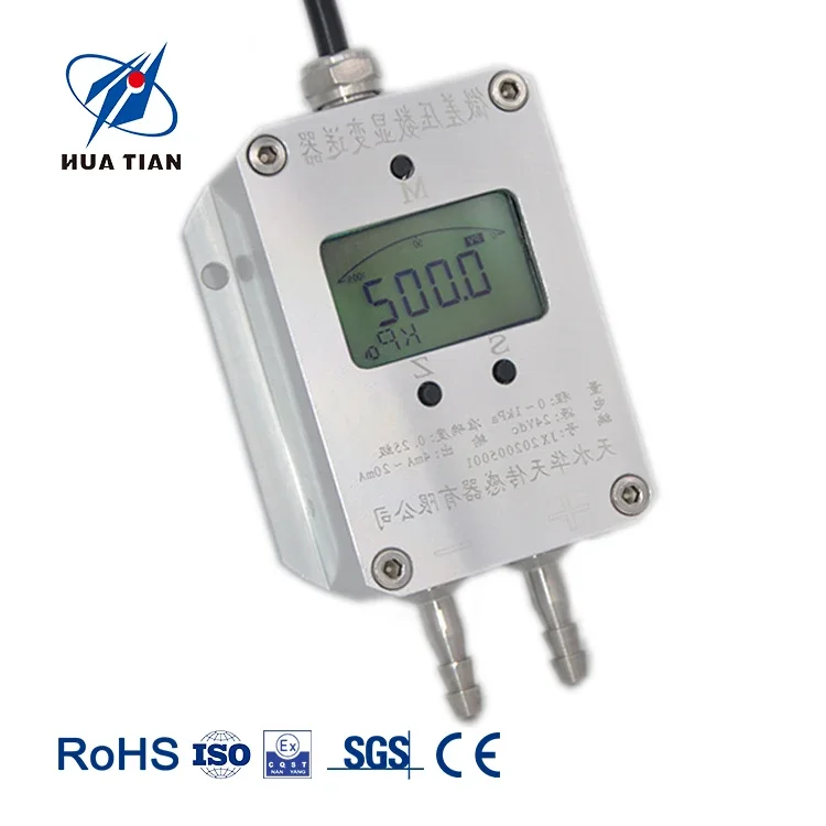 HOT PopularDigital Micro Differential Pressure Transmitter Sensor 4-20ma/RS485 For Air Duct Differential Pressure Gauge