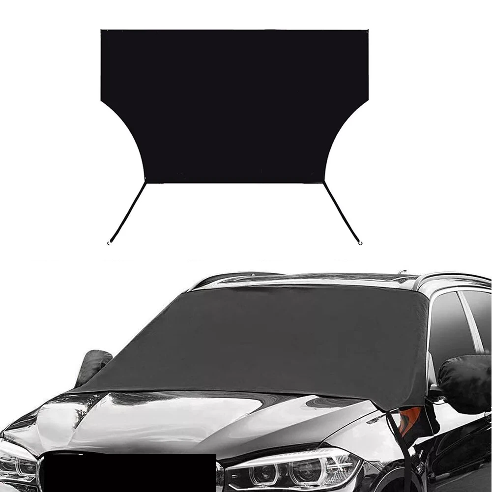 

210 x 145cm Black Universal Car Auto Windshield Windscreen Ice Frost Snow Cover Sun Shade Dust Outdoor Guard Protector