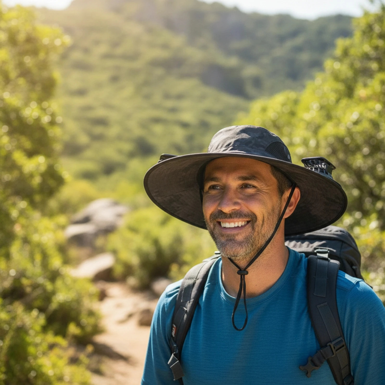 Hat with Built in Solar Fans USB Charging Solar Fan Hat Cooling Waterproof for Anglers, Fishing, Hiking