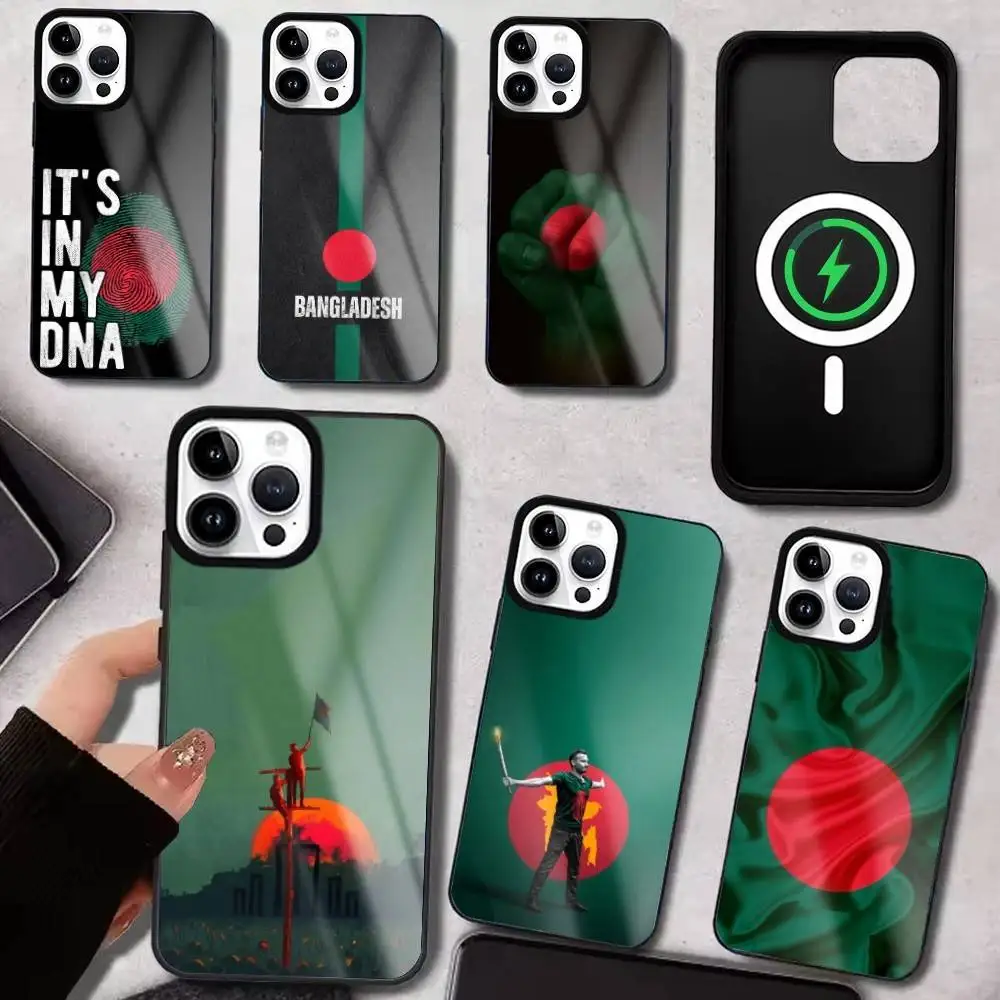 

B-Bangladesh Flag Phone Case For iPhone17,16,15,14,13,12,11 Plus,Pro Max For Magsafe Wireless Charging