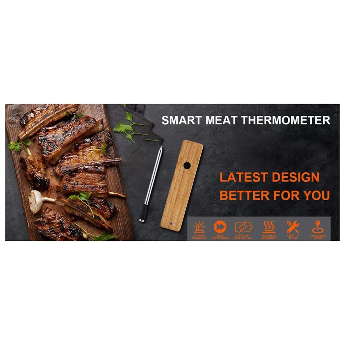 newT77 Wireless Meat Thermometer Waterproof Probe Bluetooth Food Thermometer Support APP Remote Real-Time Monitoring